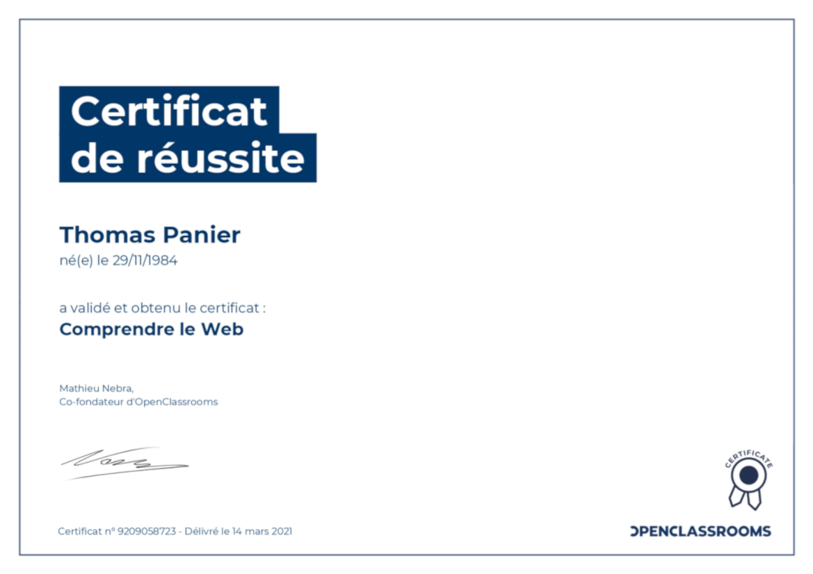 certificat comprendre le web